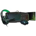 Kit de juegos HyperGear 4 en 1 [teclado, auriculares con micrófono y almohadilla de mouse con desplazamiento