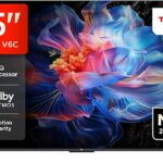 Televisor LED 65 Pulgadas TCL V6C, televisor 4K HDR, Smart TV con tecnología de Google TV