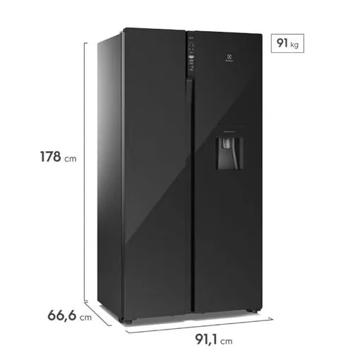 refrigerador no frost side by side inverter 522l ersb54n6wxb electrolux 1