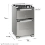 Cocina Silver Automática de 4 Quemadores con 2 Hornos y Triple Llama 56DXQ - Image 3