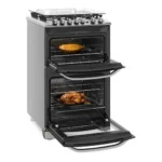 Cocina Silver Automática de 4 Quemadores con 2 Hornos y Triple Llama 56DXQ - Image 2