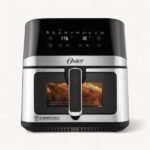 Oster Freidora de Aire CKSTAF75WDSSDF-013 Negro / Silver 7.5L con 10 Programas, Ventana de Visualización y Luz Interna