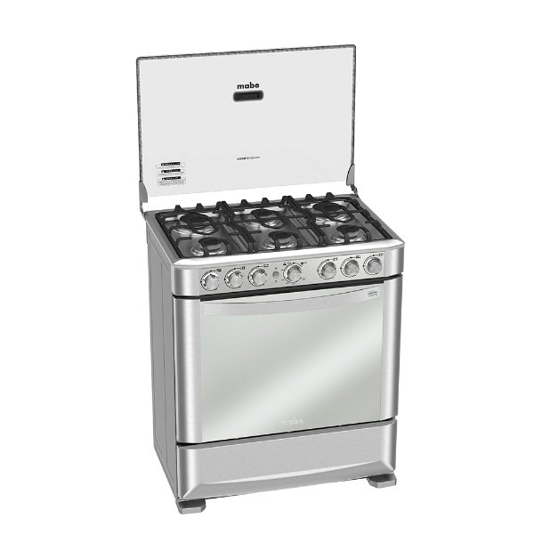 Cocina a gas MABE EM7630FX0 6 Quemadores Grill a gas Tecnología Ultimate Cooking Puerta con Doble Vidrio